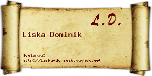 Liska Dominik névjegykártya